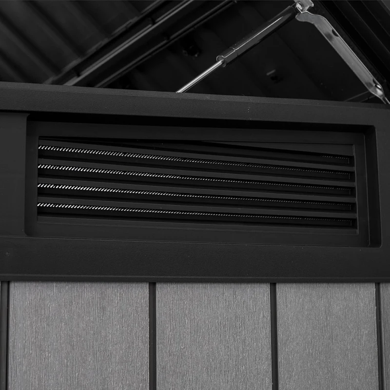 Keter Porta Attrezzi da Giardino Grande Store, 2020L, Effetto Legno Spazzolato, Grigio, 190,5x109,3x132,5H cm