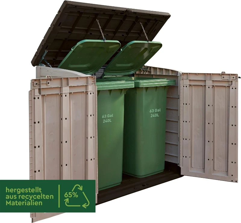 Keter Porta Attrezzi da Giardino Store-It-Out Max, 1200L, Effetto Legno, Beige, 145,5x82x125H cm