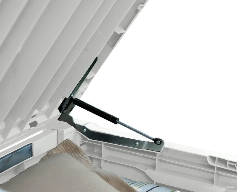 Keter Baule da Giardino Brightwood, 454L, Effetto Legno, Bianco, 145x69,7x60,3H cm