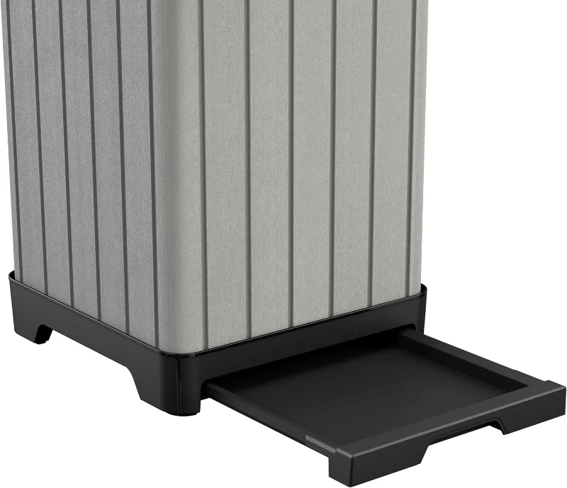 Keter Pattumiera da Esterno Rockford, 125L, Effetto Legno Spazzolato, 41x41x87,4H cm