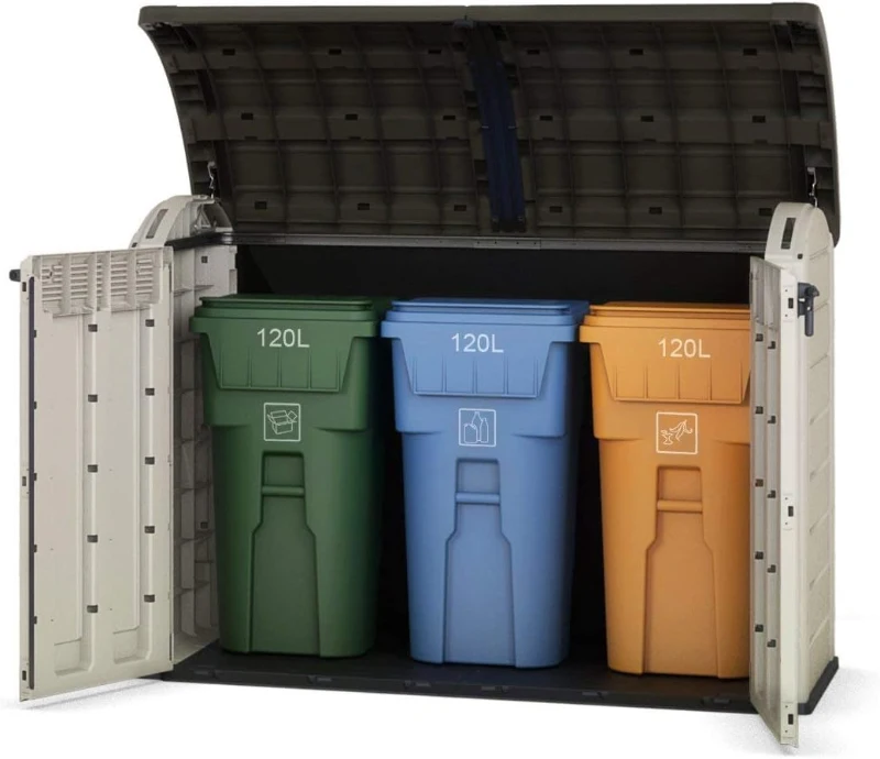 Keter Porta Attrezzi da Giardino Store-It-Out Ultra, 2000L, Effetto Legno, Beige, 177x111x134H cm