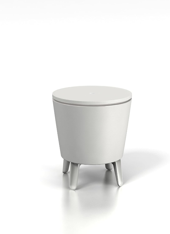 Keter Contenitore Portaghiaccio Cool Bar con Funzione di Tavolino, 30L, Bianco, 49,5x49x5x84,5H cm