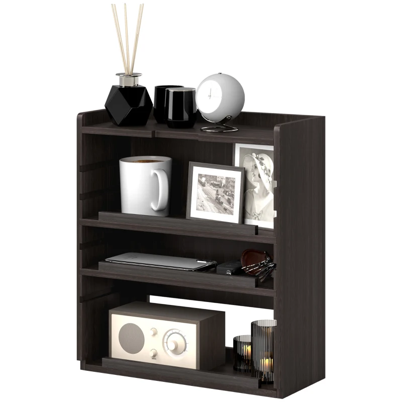 HOMCOM Four-Tier Desktop Organiser - Dark Brown