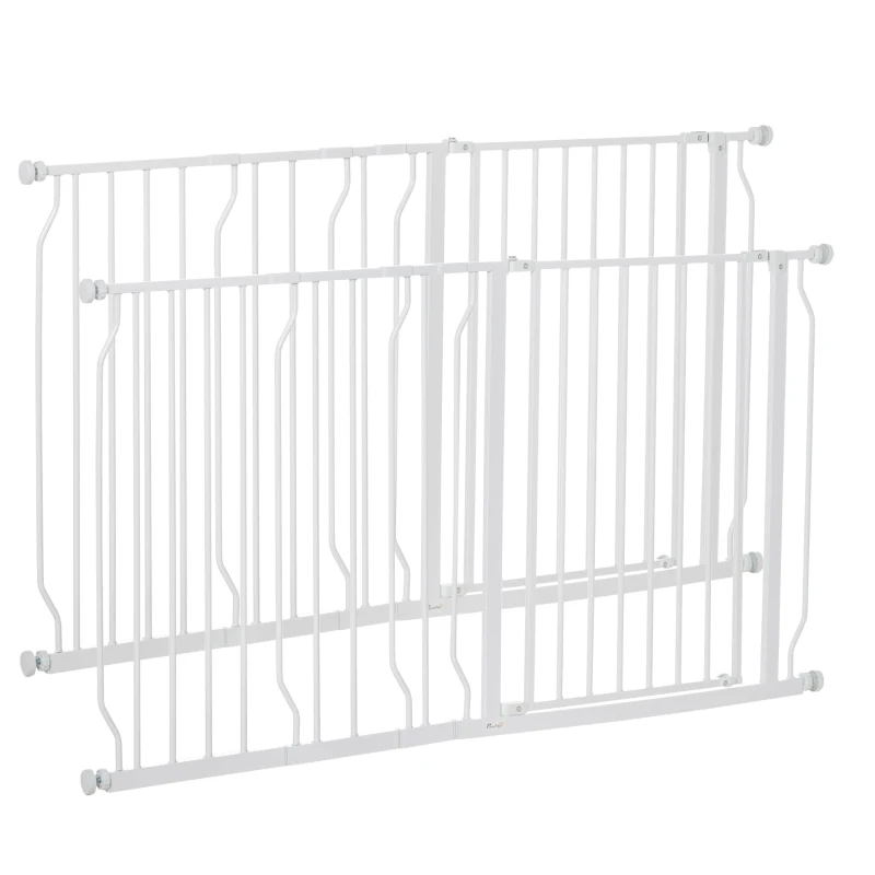 PawHut Lot de 2 barrières de sécurité barrière pour animal domestique longueur réglable escaliers couloirs portes sans perçage