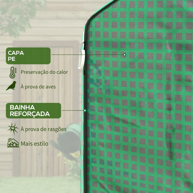 Outsunny Cobertura de Substituição para Estufa 140x143x190 cm com Janela Porta Anti-UV Proteção de Plantas para Jardim Verde