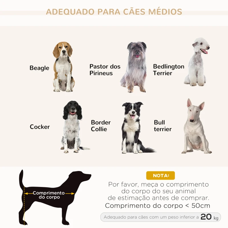 PawHut Sofá para Cães Médios com Pernas de Madeira Cama para Animais de Estimação Capacidade 20 kg 82x54x36 cm Cinzento