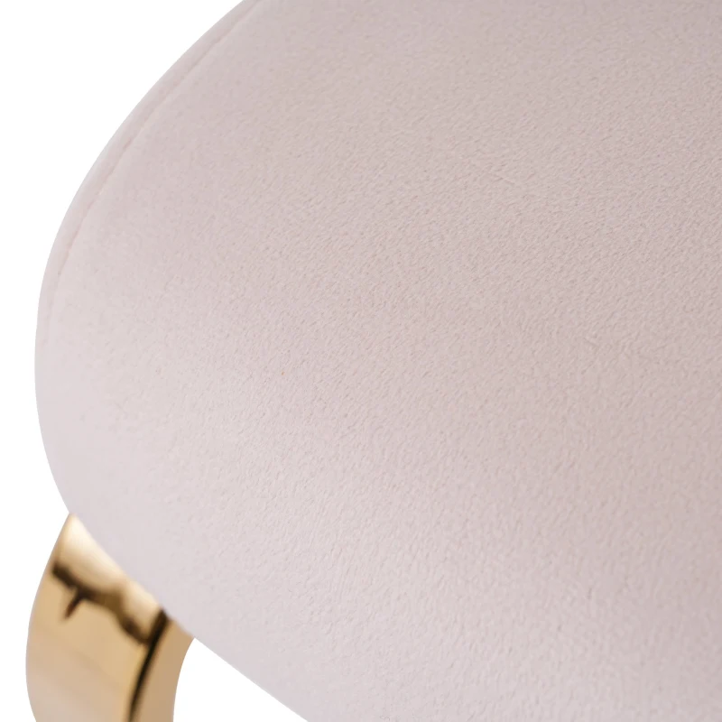 Ensemble de 4 chaises de salle à manger rembourrées en velours avec design diamant au dos et pieds de support en métal doré, idéales pour salle à manger et salon, Beige