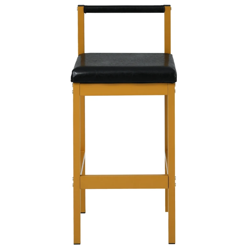 Ensemble de 6 Chaises de Salle à Manger Modernes avec Pieds en Métal pour Salon et Salle à Manger, Noir+Or