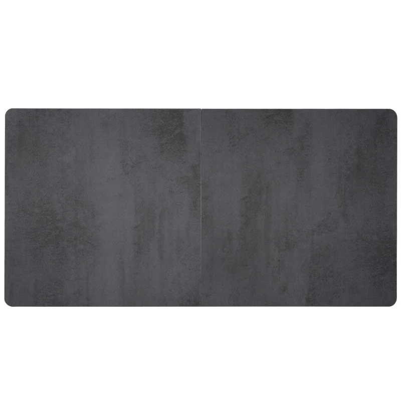 Table à Manger Rectangulaire de Style Industriel avec Structure en Métal et Plateau en Aggloméré, Noir + Gris