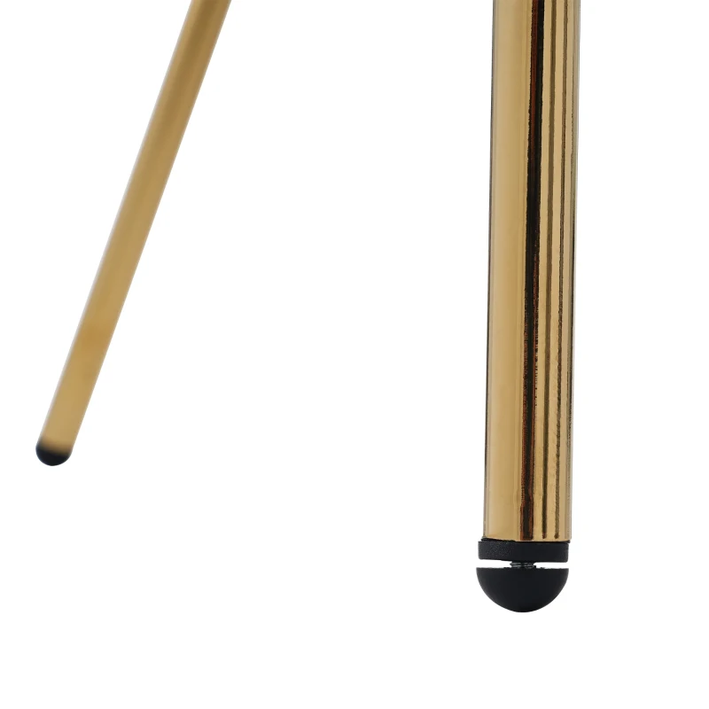 Ensemble de 2 Chaises de Salle à Manger Rembourrées en velours et Pieds en Métal pas cher, Beige