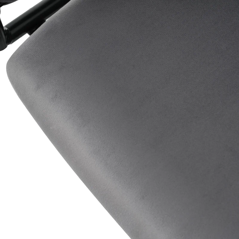 Ensemble de 2 Chaises de Bureau en Velours avec Pivotantes à 360°, Design Ergonomique, Chaises Rembourrées avec Structure en Métal, Gris