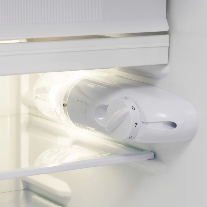 Réfrigérateur Portable à Une Porte avec Mini Congélateur, Capacité Totale de 91 Litres, Consommation Annuelle de 85 kWh, Lumière LED, 48x51x87,5 cm, Noir