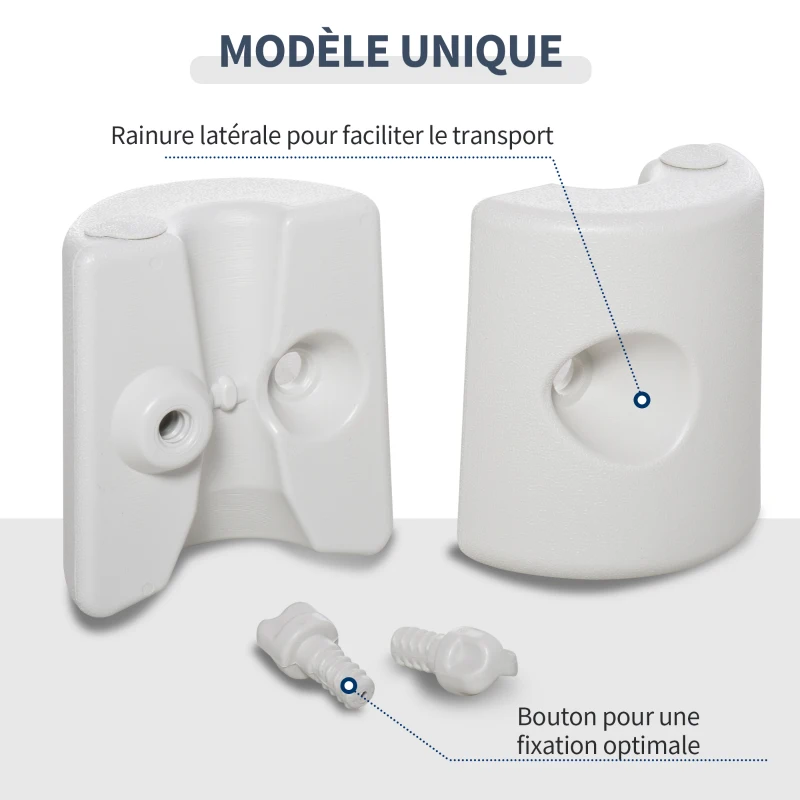 Outsunny Lot de 4 Poids de lestage cylindrique pour tonnelle Barnum Tente dim. Ø 22 / Ø 24 x 25H cm polyéthylène Blanc