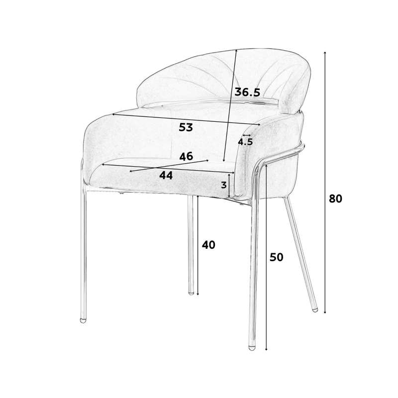Lot de 6 chaises de salle à manger tapissées en velours, légères et élégantes, quatre pieds en métal, pour salon et chambre, Beige