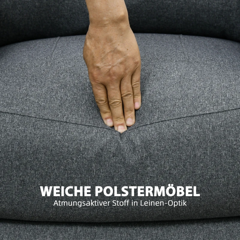 HOMCOM Relaxstoel met ligfunctie en voetsteun, verstelbaar, tot 150 kg, stalen frame, 90 x 96 x 98 cm, Grijs