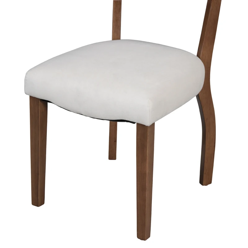 Ensemble de 6 chaises de salle à manger en velours rembourrées avec pieds en bois, design moderne minimaliste pour salon et chambre à coucher - chaises salle à manger pas cher, Blanc