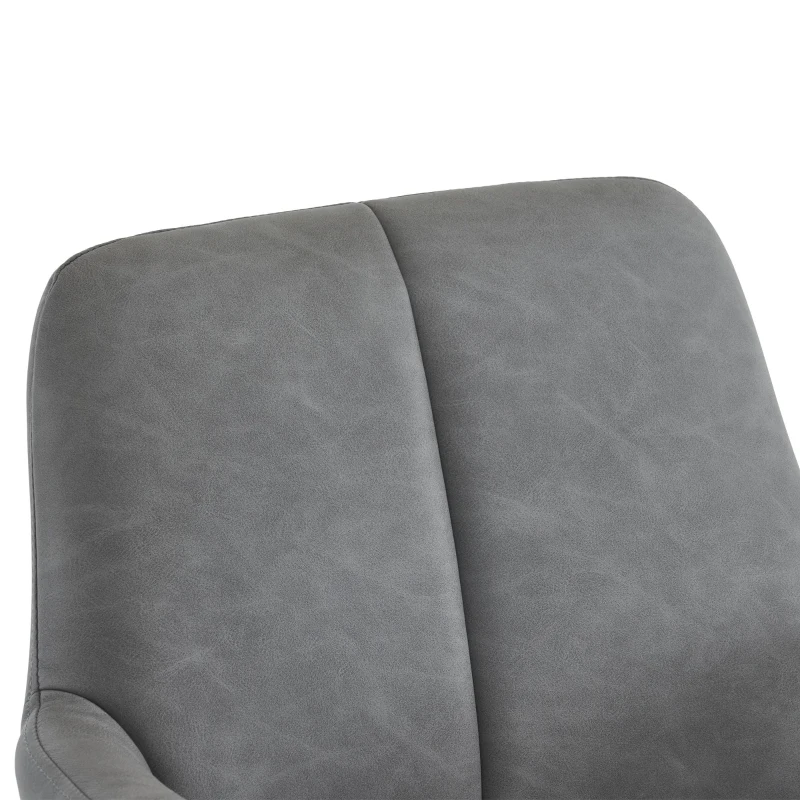 Ensemble de 2 Chaises de Salle à Manger Modernes avec Pieds Courbés en Acier, Assise Ergonomique en Microfibre, Gris