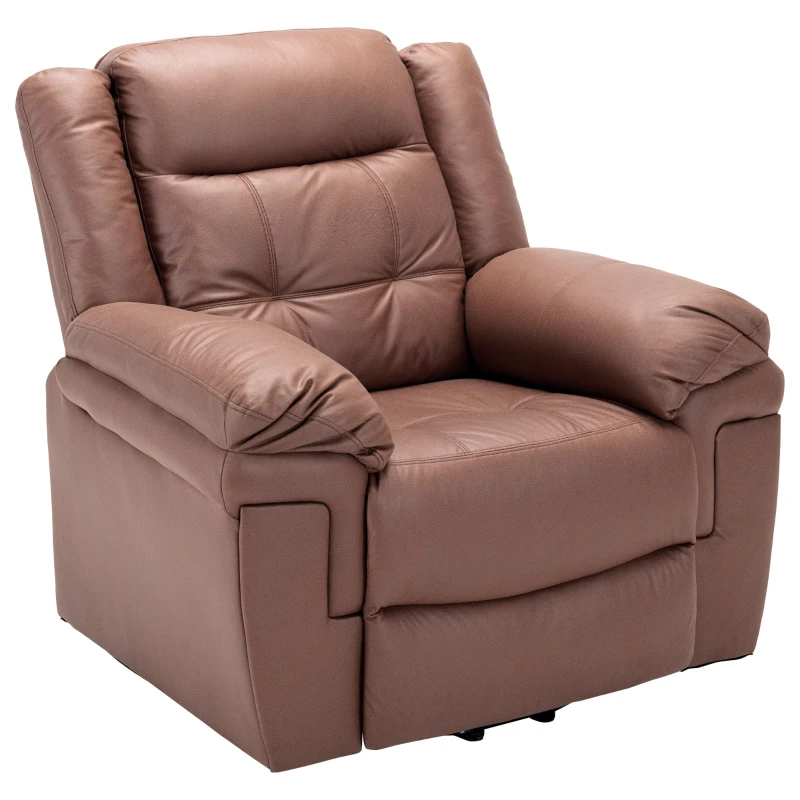 Power Lift Recliner, Executive Reclining Chair with Heating Massage Points for Elderly, Soft Upholstery and Sturdy Frame, 99x83x106 cm, Brown