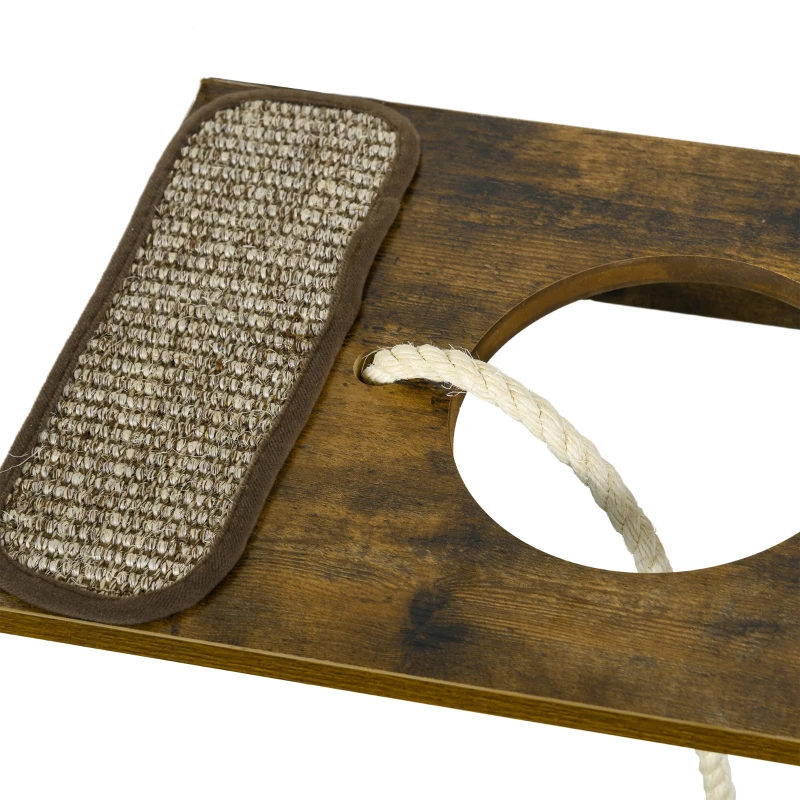 PawHut Zestaw schodków dla kotów, wspinaczka ścienna, 8-elementowy, do 8 kg, solidny, Brązowy/Kremowy