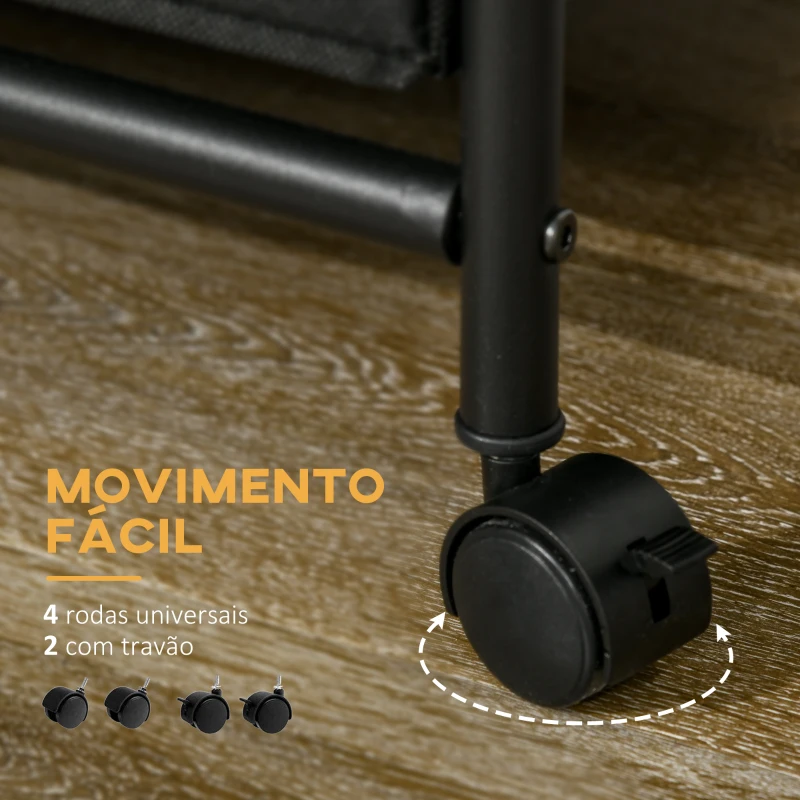 HOMCOM Cabideiro para Roupa com Rodas 6 Gavetas de Tecido Barra para Pendurar para Corredor Quarto 63,5x40x172,5 cm Castanho Rústico