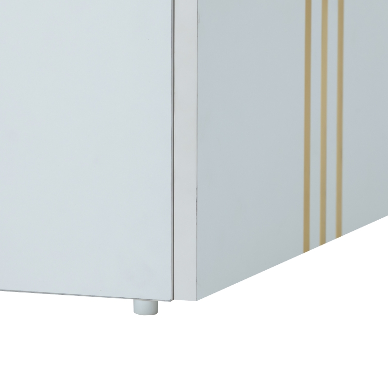 Modern Rectangular Coffee Table with PVC Pattern Top and 2 Wooden Drawers, Living Room Table, 100x50x40 cm, White