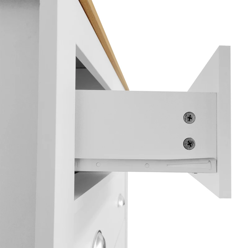 Modern Bedside Cabinet with Storage Drawers, Handles, Side Tables for Living Room, Sitting Room, Bedroom, Hallway, 80x40x80 cm, White