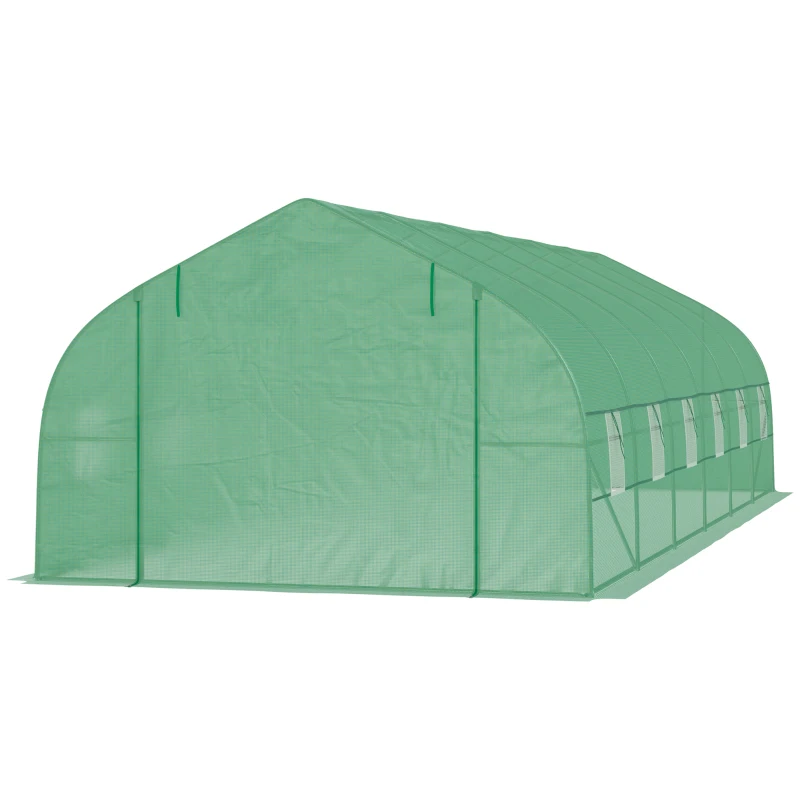 Outsunny Sera Tunel Gradina – PE, Usa cu Fermuar & Ferestre Ventilatie(m-11)