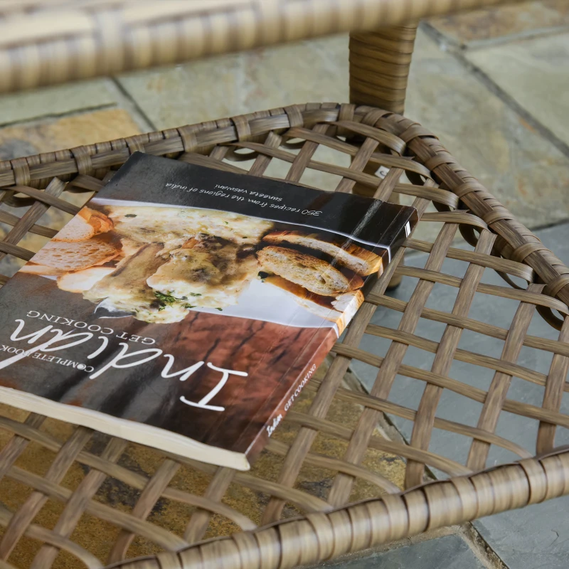 Outsunny Set Mobilier de Gradina in Ratan PE 2 fotolii Canpea cu 2 locuri si masa