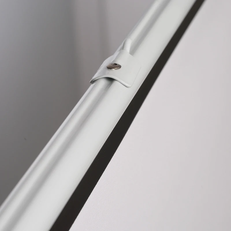 HOMCOM Ecrã de Projeção Manual com Suporte 100 Polegadas Formato 4:3 para Interior e Exterior 203x152 cm Branco