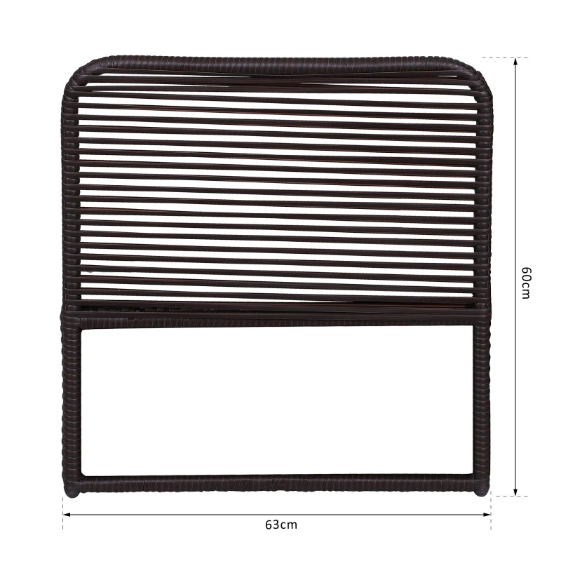 Outsunny Lot de 2 accoudoirs Salon de Jardin dim. 63L x 60l cm (épaisseur : 2,5 cm) résine tressée Chocolat