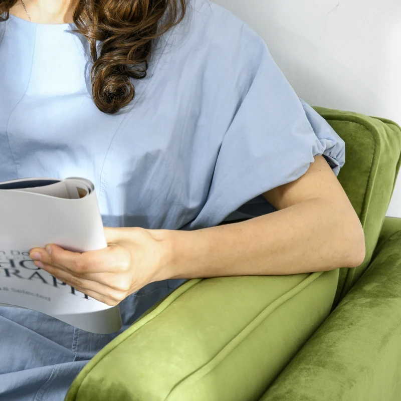 HOMCOM Canapea Dublă, Mobilă Modernă cu Butoni Capitonați, Canapea Tapițată cu 2 Locuri și 2 Perne, 172x75x82 cm, Verde