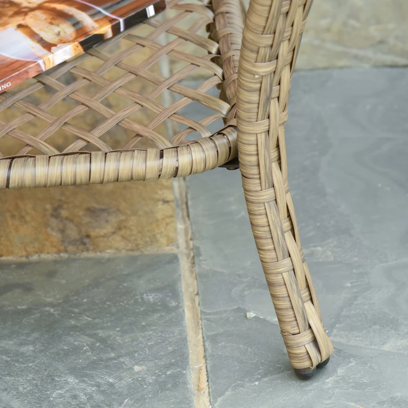 Outsunny Set Mobilier de Gradina in Ratan PE 2 fotolii Canpea cu 2 locuri si masa