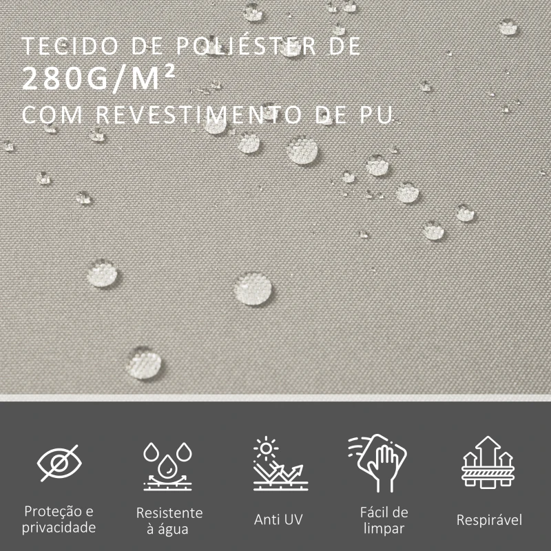 Outsunny Toldo Lateral Retrátil 600x160cm Toldo de Privacidade Extensível com Ângulo Ajustável e Proteção UV+50 para Jardim Balção Terraço Bege