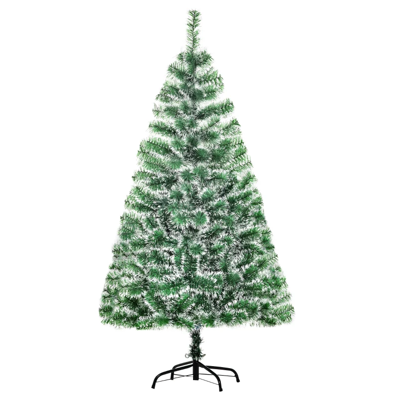 HOMCOM Árvore de Natal Artificial 150cm com 416 Ramos e Suporte de Metal Decoração Interior Sala de Estar Festas Ø75x150cm Verde