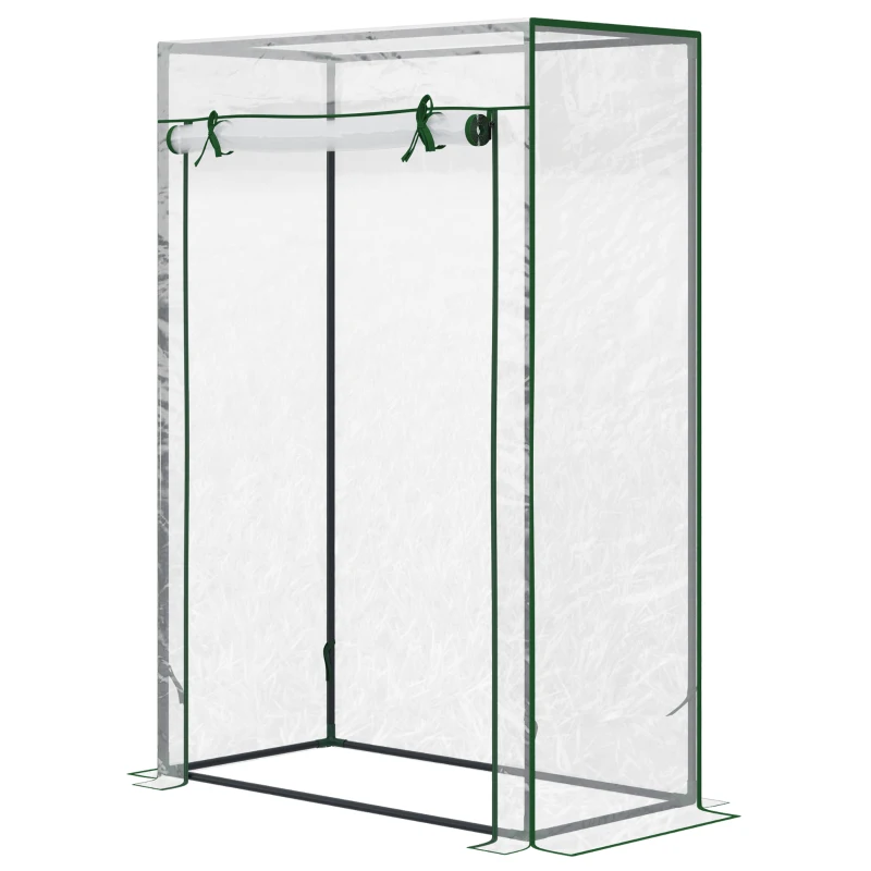 Outsunny Estufa com Porta Enrolável e Estrutura de Aço Estufa de Jardim para Cultivo de Plantas 100x50x150 cm Transparente