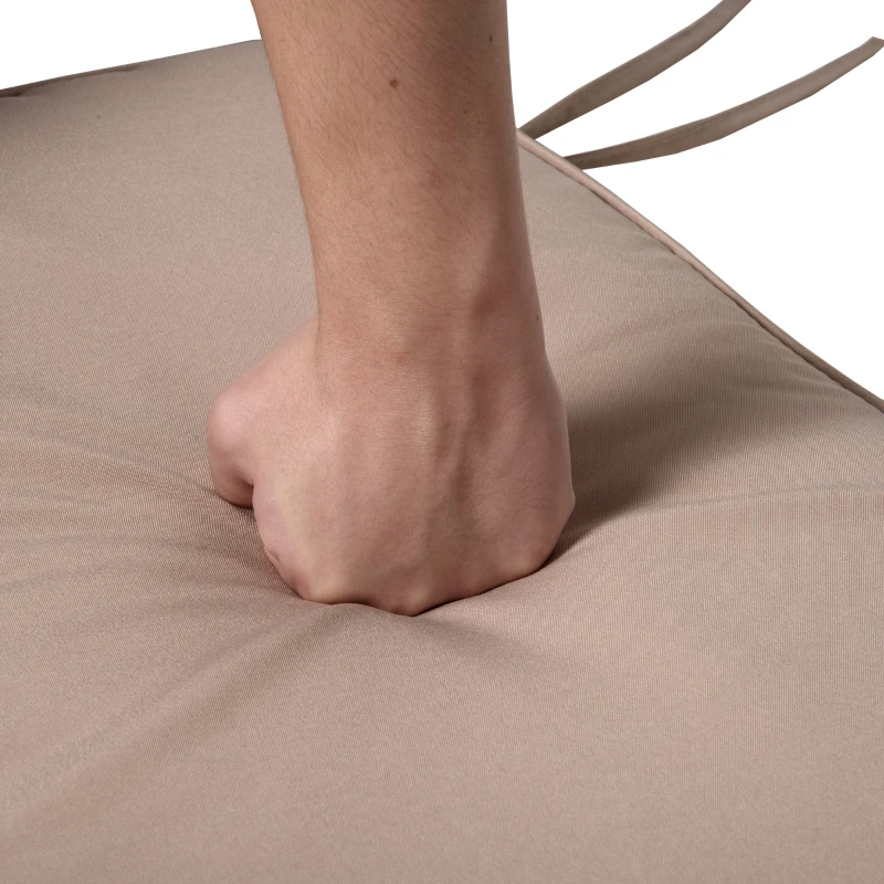 Outsunny Almofada para Banco de Exterior 110x46x5cm Capa Removível e Lavável Almofada Acolchoada para Banco Duplo de Jardim Terraço Bege Escuro