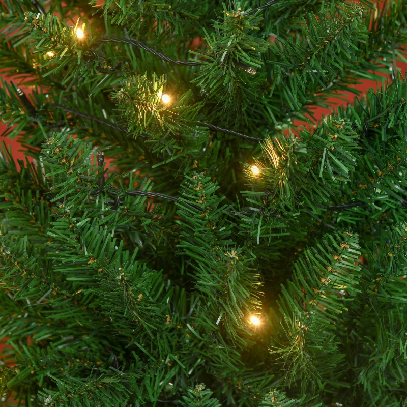 HOMCOM Árvore de Natal Artificial Ignífugo com 502 Ramos 150 Luzes LED IPX2 8 Modos Folhas de PVC Base Dobrável e Suporte Metálico Verde