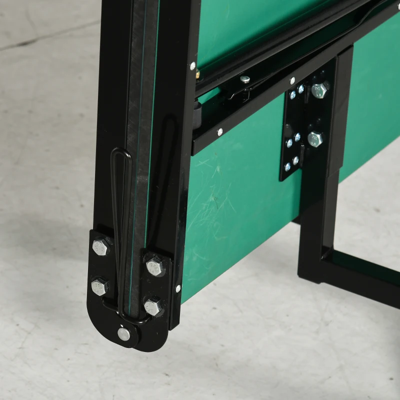 SPORTNOW Mesa de Ping Pong Dobrável Profissional Tamanho Padrão com Rede Raquetes e 3 Bolas 274x152,5x76 cm Verde