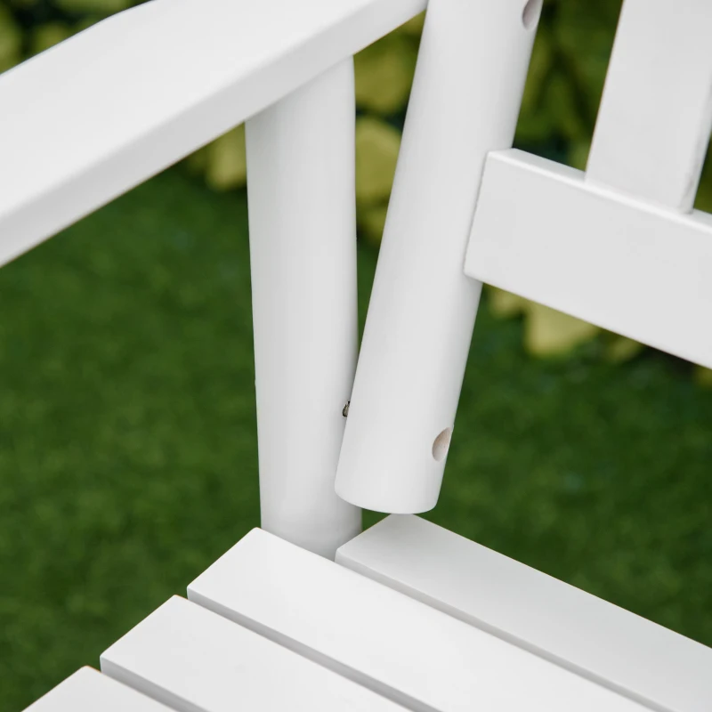 Outsunny Banco Baloiço de Jardim de 2 Lugares Banco Baloiço de Madeira com Apoio para os Braços e Encosto de Ripas para Terraço Exterior Carga 250kg 125x68,5x102cm Branco