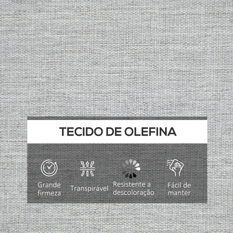 Outsunny Conjunto de 2 Almofadas para Espreguiçadeira de Exterior 183x55x7cm Amovíveis Laváveis e Acolchoadas Almofadas de Algodão para Cadeiras de jardim Terraço Varanda Cinza Claro