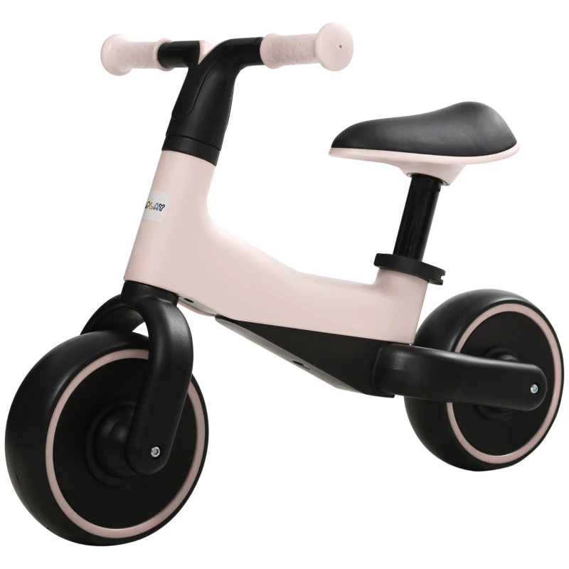 AIYAPLAY Bicicleta sem Pedais para Crianças acima de 18 Meses com Assento Ajustável em 30-36,5 cm Rodas de Ø19 cm 66,5x34x46,5 cm Rosa