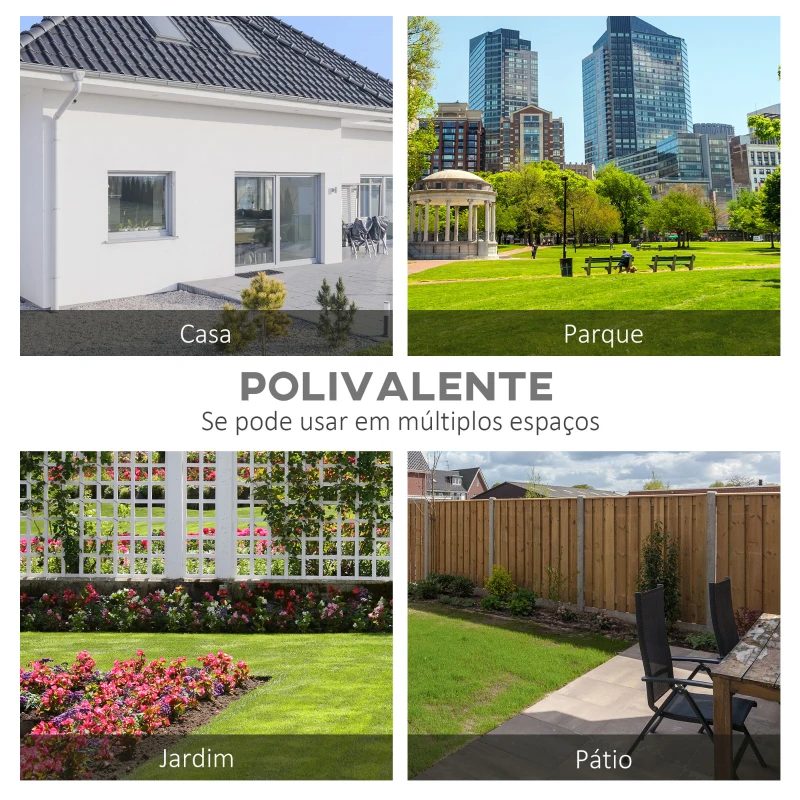 Outsunny Banco de Jardim de 2 Lugares 110x60x97cm Banco de Exterior de Metal com Encosto Decorativo e Apoio para os Braços para Terraço Balção 200kg Preto