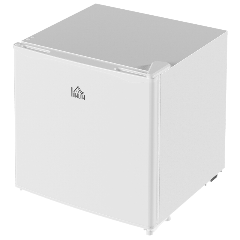 HOMCOM Mini Frigorífico Silencioso 46L Classe F com Temperatura Ajustável e Porta Reversível 48x44x49 cm Branco