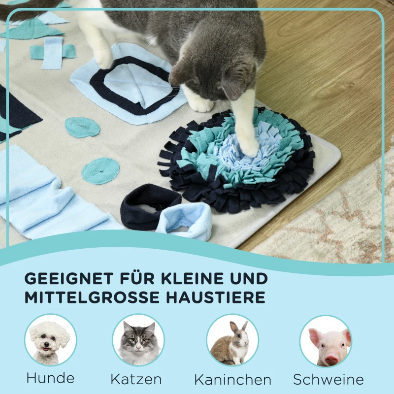 PawHut Huisdierdeken, Comfortabel, Decoratieve Elementen, 74x50x5cm, Veelkleurig