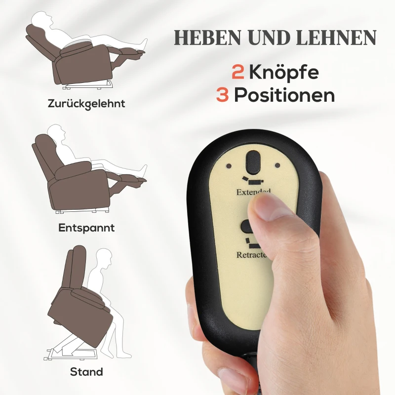 HOMCOM Elektrische Relaxstoel met Massagefunctie en Lendenwarmte, 90x93x110cm, Bruin(m-4)