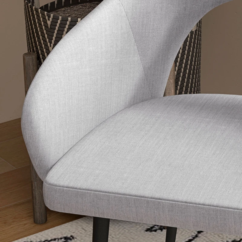 HOMCOM Fotel tapicerowany, wygodny, 56x58,5x84,5cm, Szary+Czarny