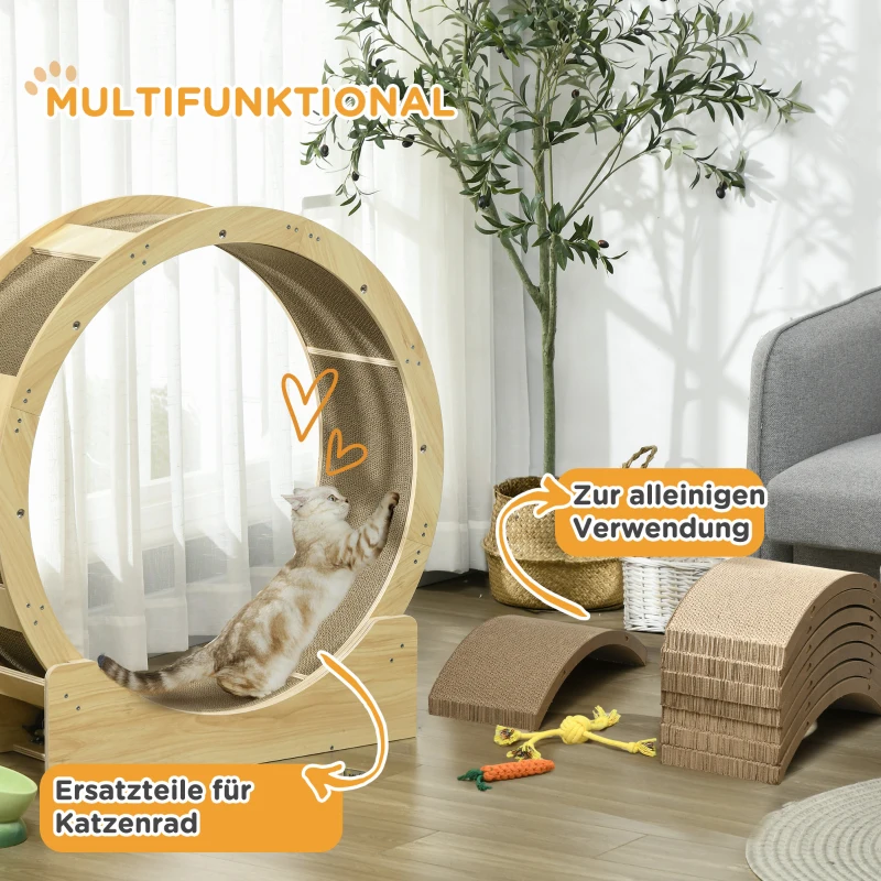 PawHut Krabplank Set voor Kattenlooprad, belastbaar tot 5kg, 55x25,5x3cm, Bruin