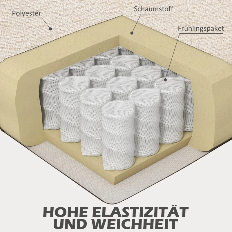 HOMCOM Tweezitsbank, comfortabel, 134x71x82 cm, Beige