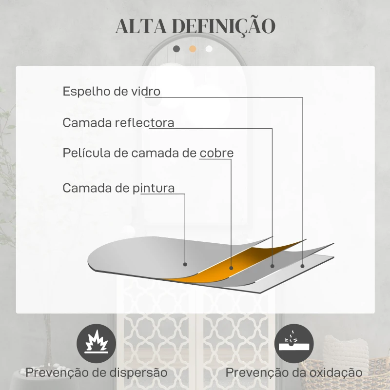 HOMCOM Espelho de Parede 65x110 cm Espelho de Entrada com Estrutura de Madeira em Forma de Janela Espelho Decorativo Preto