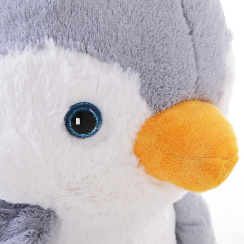 HOMCOM Balansoar Pinguin din Pluș cu Melodii și Centură de Siguranță, Balansoar pentru Copii, 60x33x50 cm, Gri
